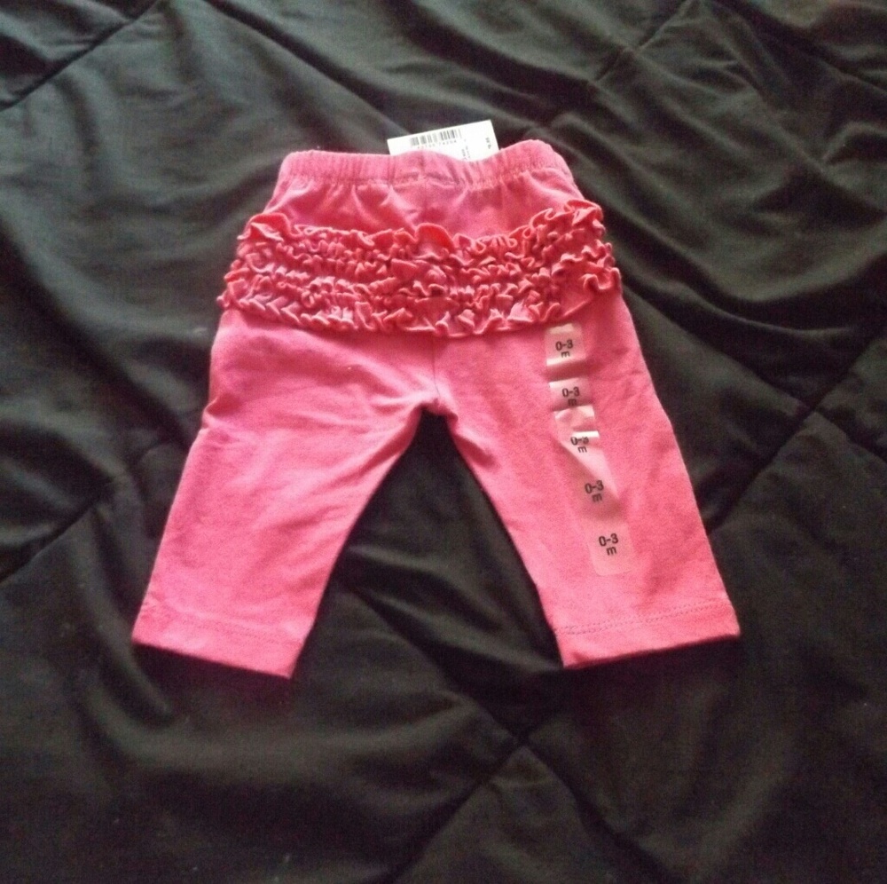 Pink Pants with Ruffle Bottom - Picture 2 of 3