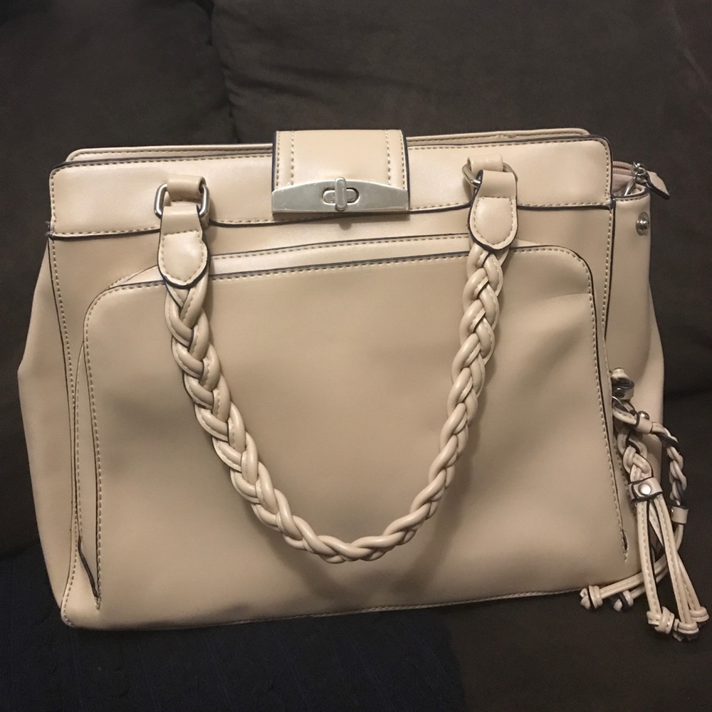 Structured purse with braiding detail