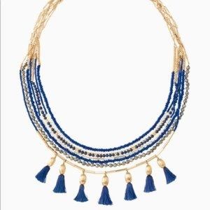 Stella & Dot Blue & Gold Tulian Necklace