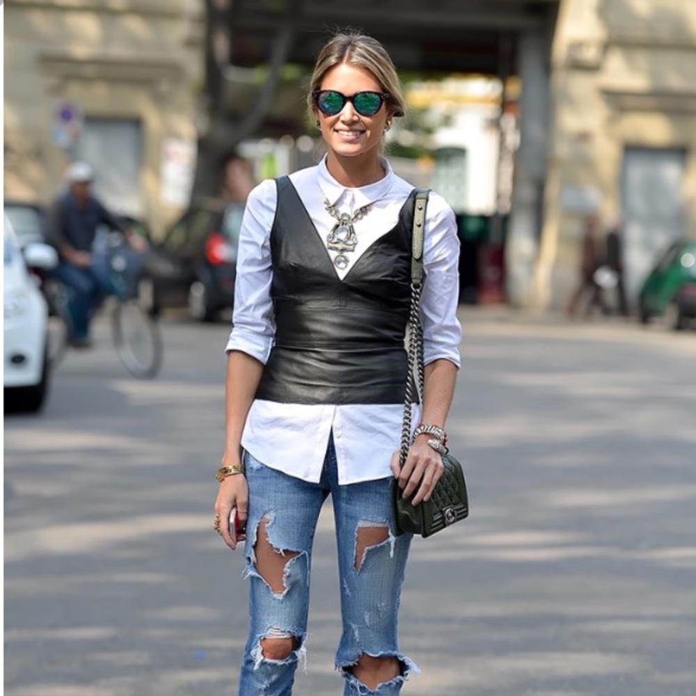 Top, Sleeveless High-Neck Faux-Leather Peplum