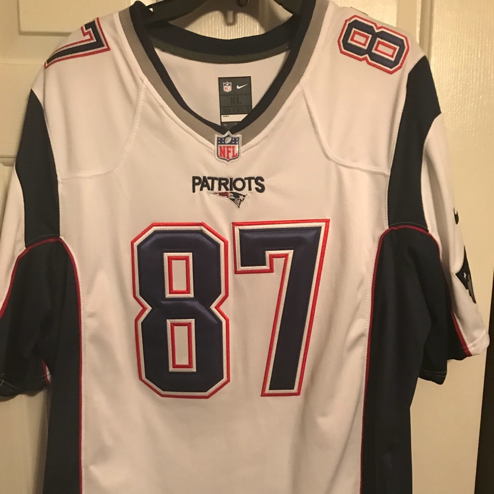 XL stitched Gronk Jersey. White