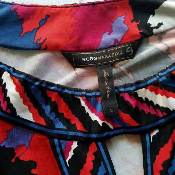 BCBG Maxazria Multi-Color Blouse Sz Large - Picture 2 of 5