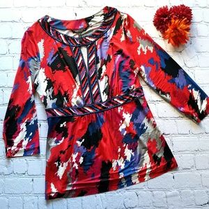 BCBG Maxazria Multi-Color Blouse Sz Large