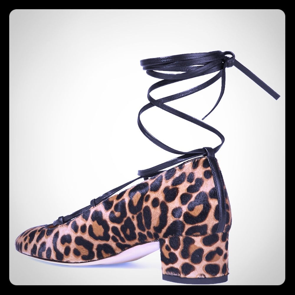 JCrew Evelyn Leopard-print calf hair pumps