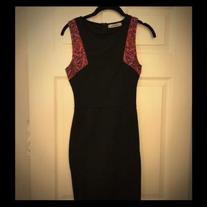 Cute bodycon little black dress w/ pink highlights