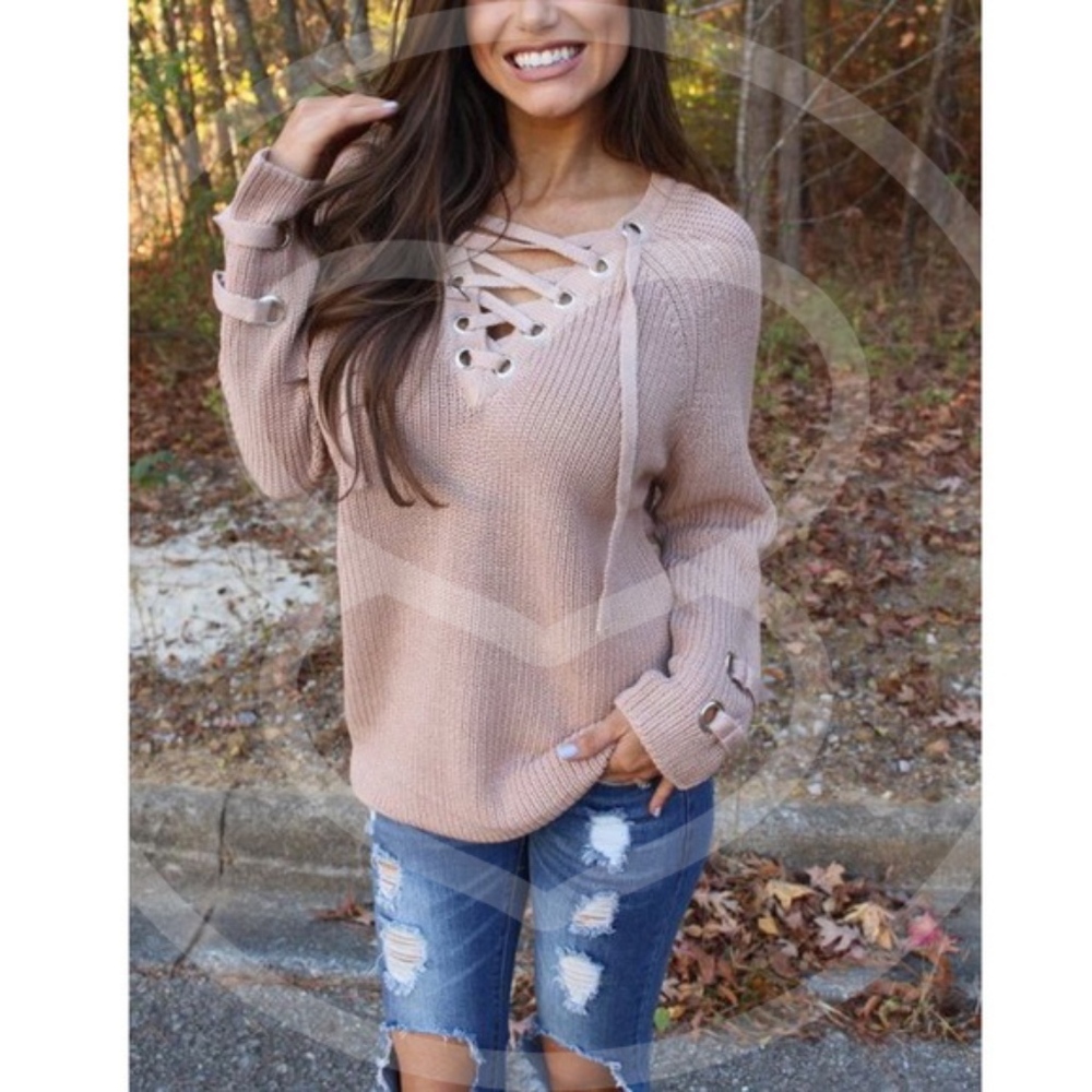 1 HR SALE ALIA solid sweater tunic top - Picture 2 of 3