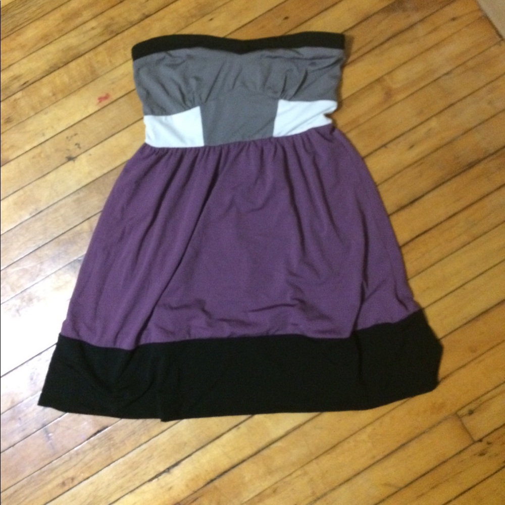 Color blocking tube top dress