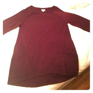 Burgundy tunic sweater