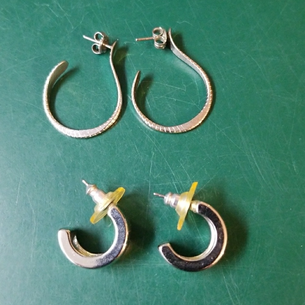 2 pair of silver costume earrings