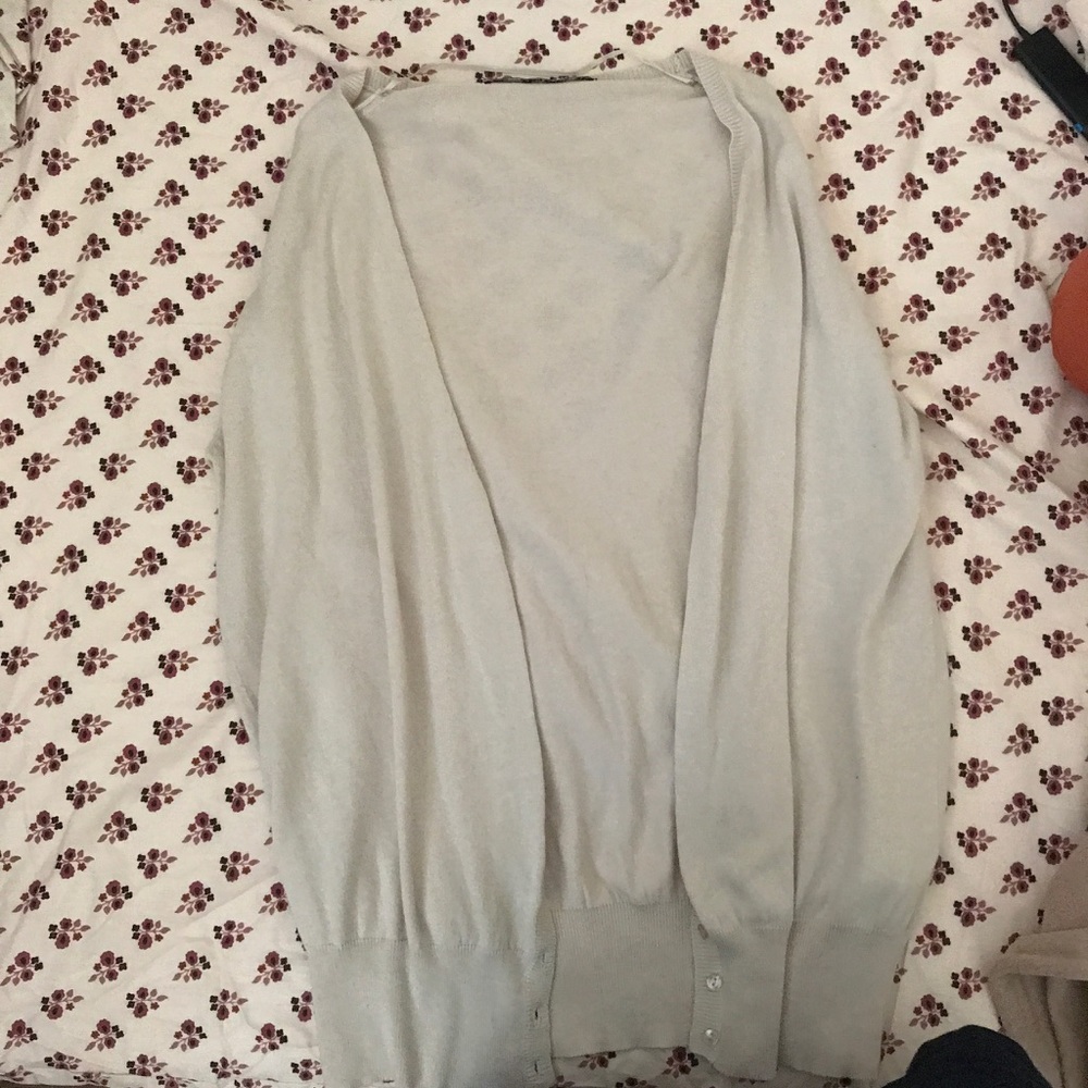 zara knit ivory thin cardigan