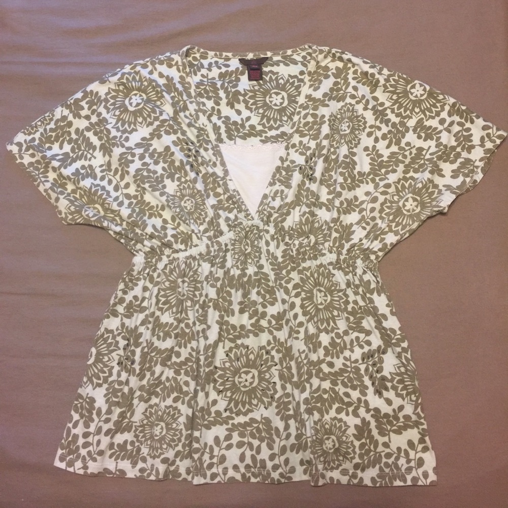 Cute beaded print alc top XL