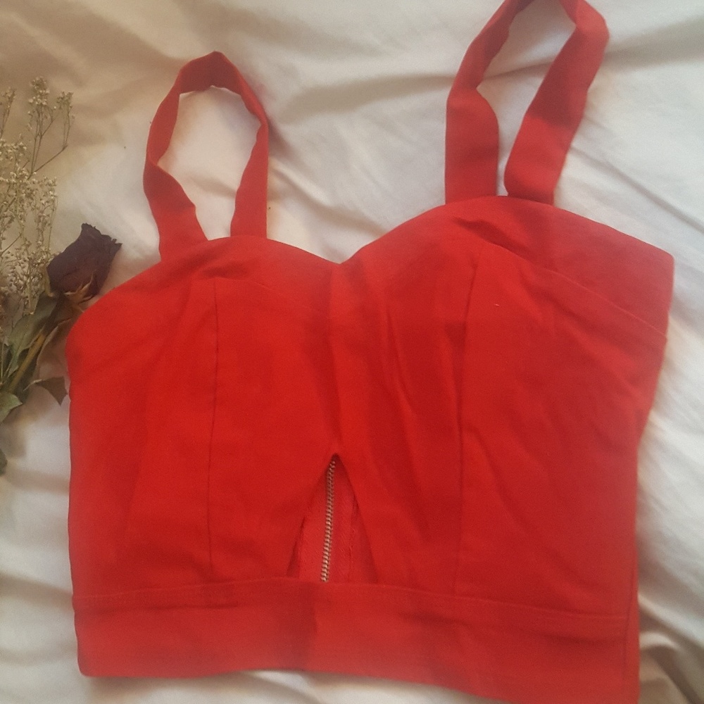 Crop top zip up sexy top