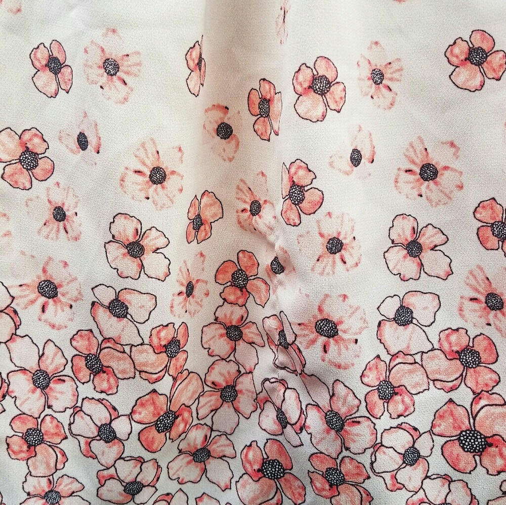 ELLE Poppy print cute office blouse