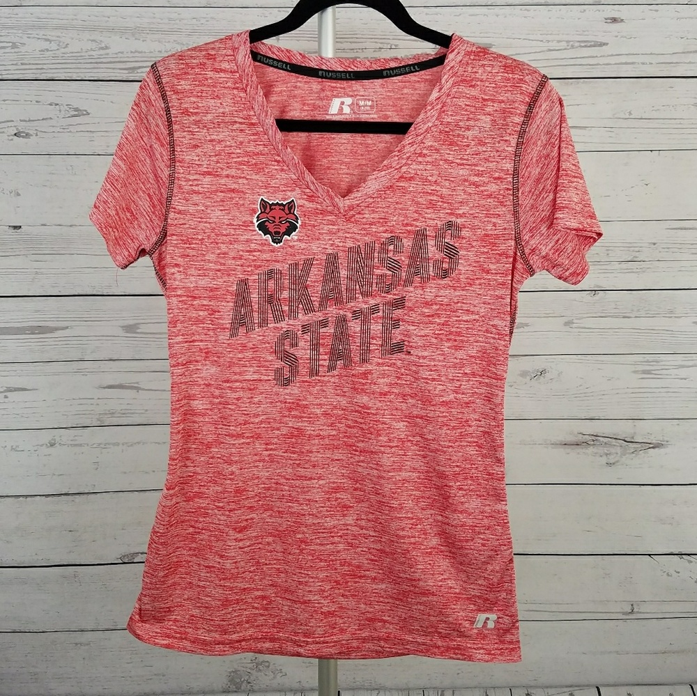Women's Arkansas State V-neck Top Size Med (8/10)