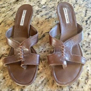 Genuine Manolo Blahnik Slide Kitten Heel Sandals