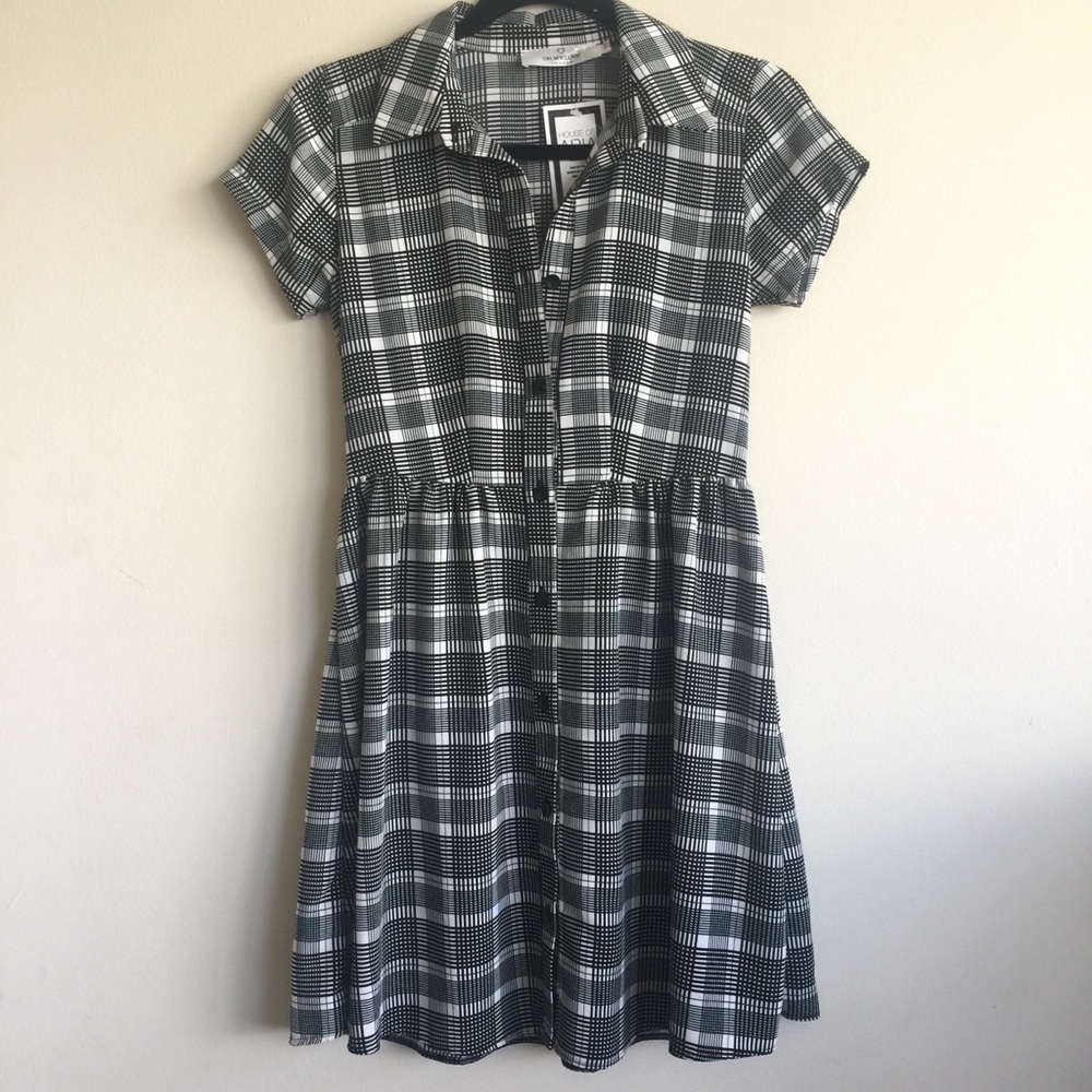 ⭐️NWT Retro B&W Plaid Dress