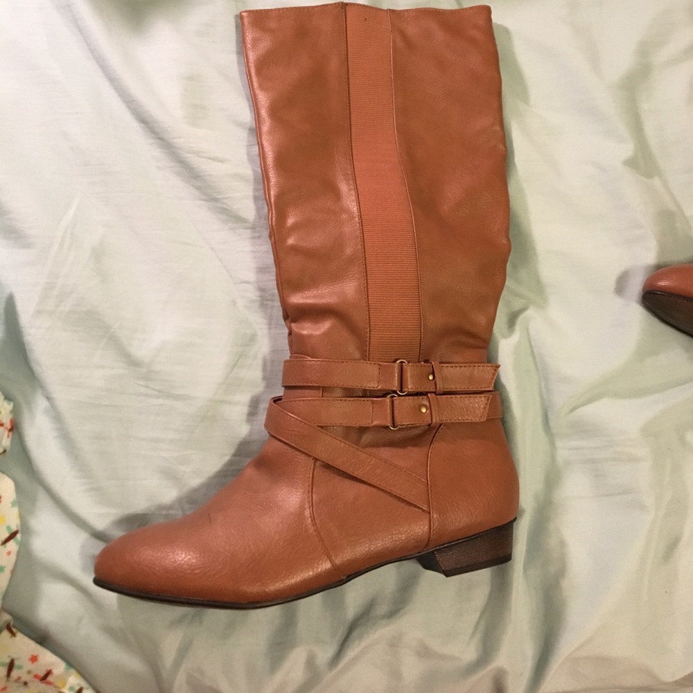 Brown knee high boots