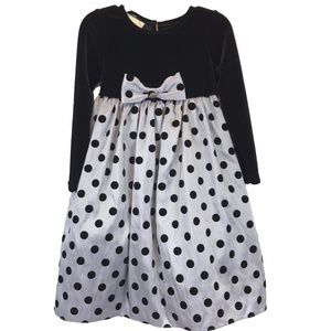 Marmellata Dress Black Grey Polka Dot Party Girls