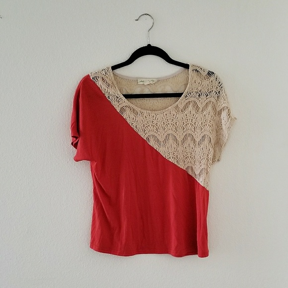URBAN OUTFITTERS orange and cream knit top - Picture 2 of 3