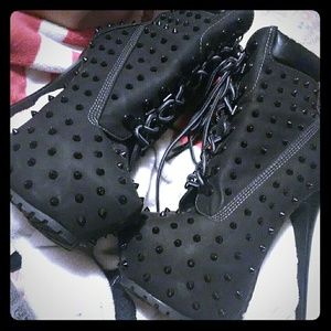 Studded heel boots