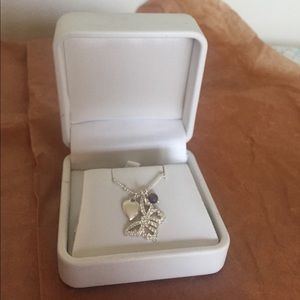 Fossil butterfly necklace