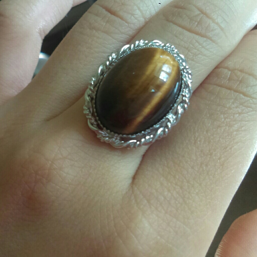 Tiger Eye Silver Ring - image 2