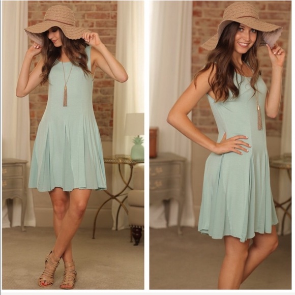 Infinity Raine, Mint Knit Mini Dress Tank - Picture 2 of 2