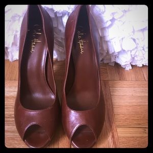 Cole Haan peep toe heels