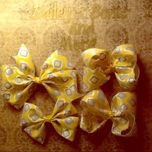 Royal Yellow hair bow set