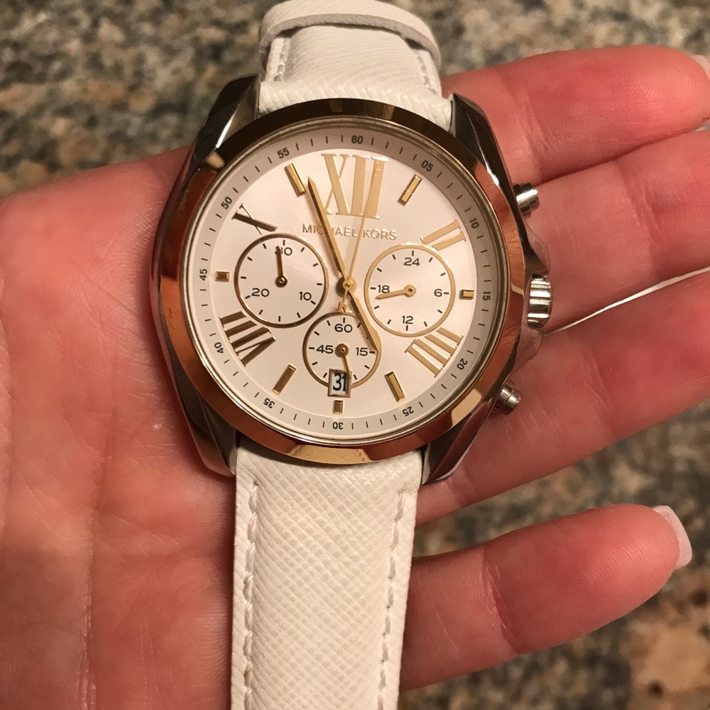 Michael Kors white leather watch