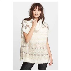 NEW Free People ivory combo snow bunny sweater M