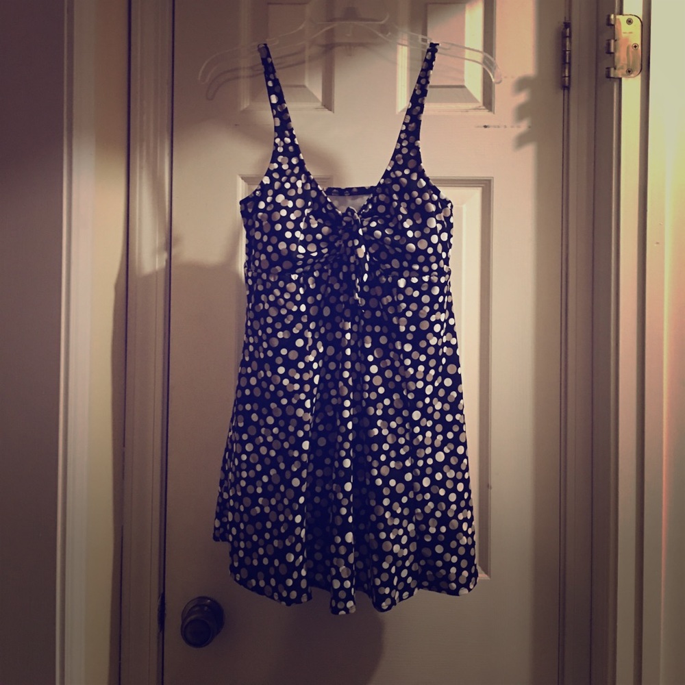 Croft & Barrow tummy slimmer bow-front swim dress