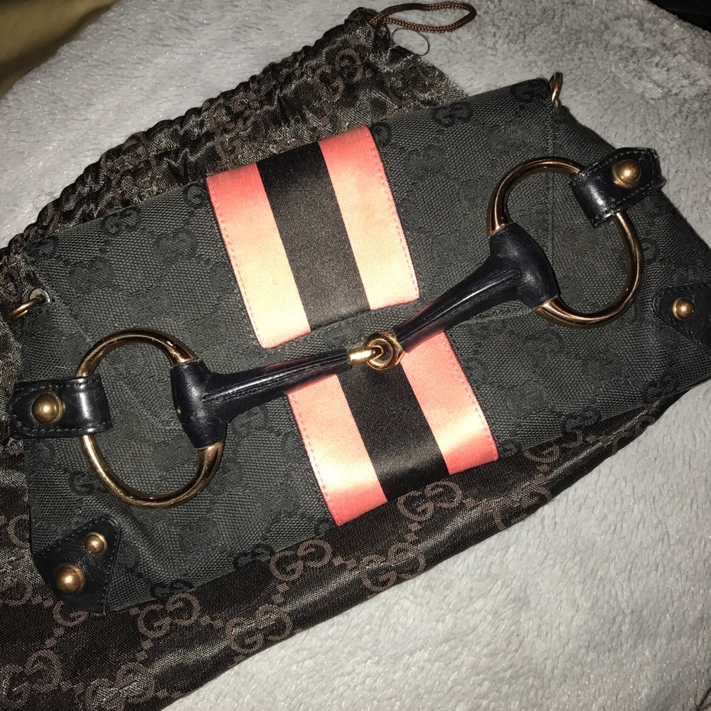 Gucci Canvas Pink Horsebit Bag