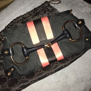 Gucci Canvas Pink Horsebit Bag