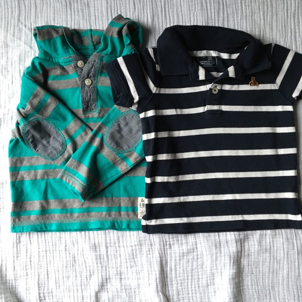 📌 Two toddler boys striped shirts