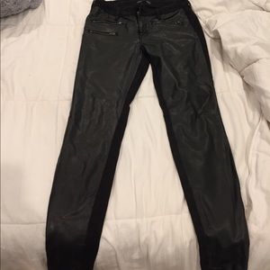 Kendall and Kylie half leather jeans