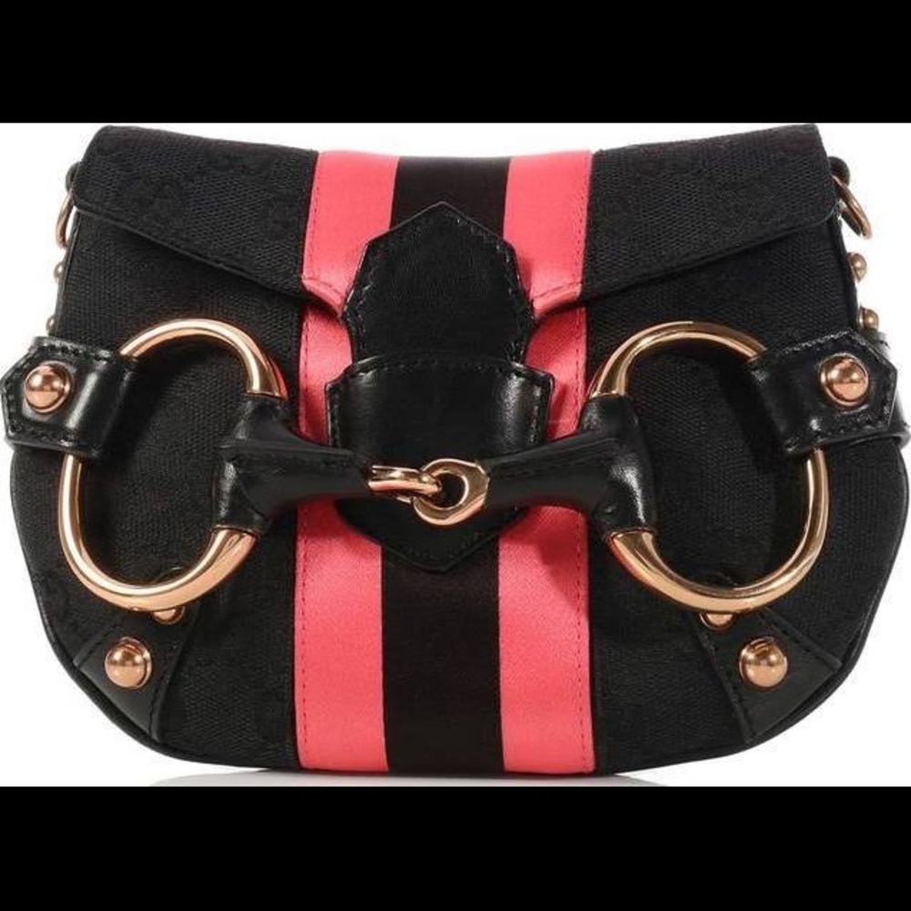 Gucci Canvas Pink Horsebit Bag
