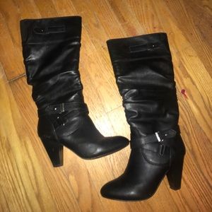 Black knee high boots
