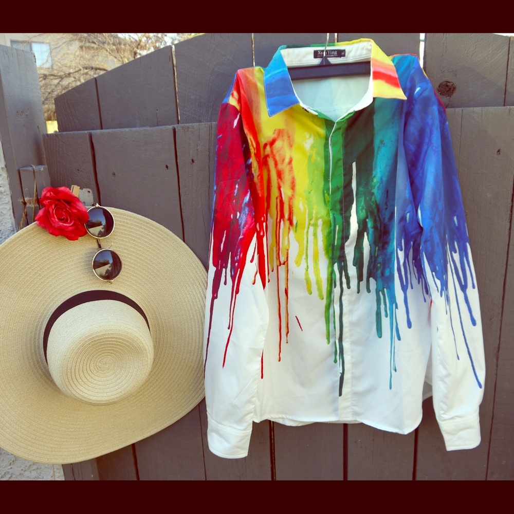 Colorful button down shirt