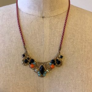 Topshop Crystal & Cord Necklace