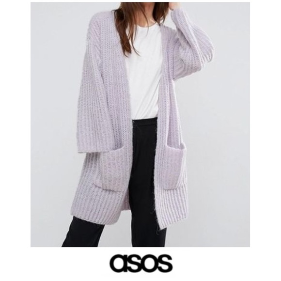 Asos Sweaters - Asos Purple Thick Open Cardigan Sweater