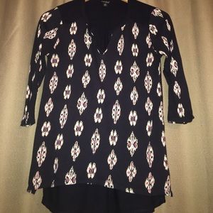 Lucky brand extra small Ikat navy shirt