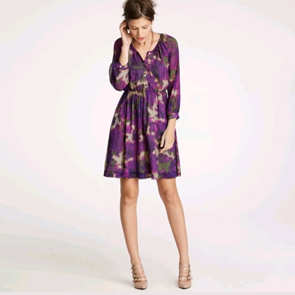 J Crew Silk Maisie dress in abstract floral