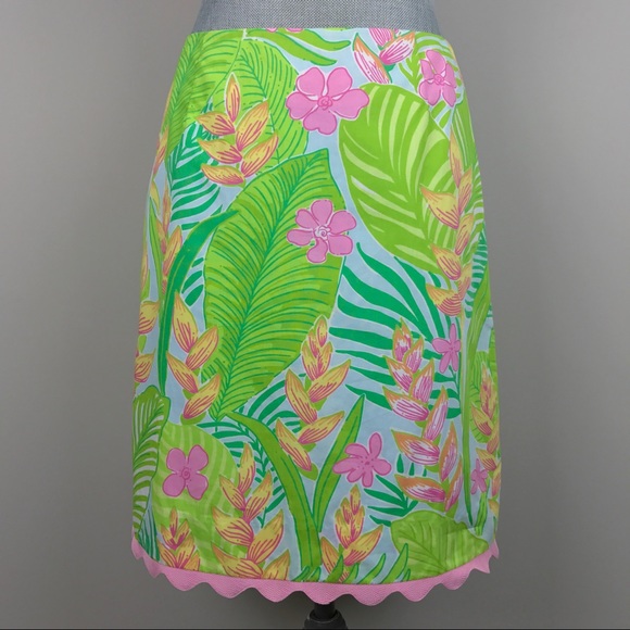 Lilly Pulitzer Dresses & Skirts - {Lilly Pulitzer} Floral Tropical Palm Print Skirt