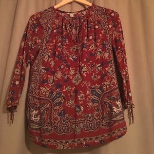 Lucky brand bandanna print blouse extra small