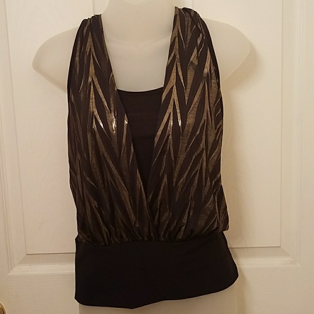 Black and gold halter top