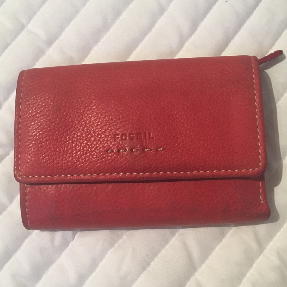 Red Fossil Wallet