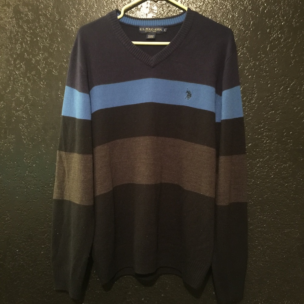 Men's striped US Polo Assn crewneck sweater