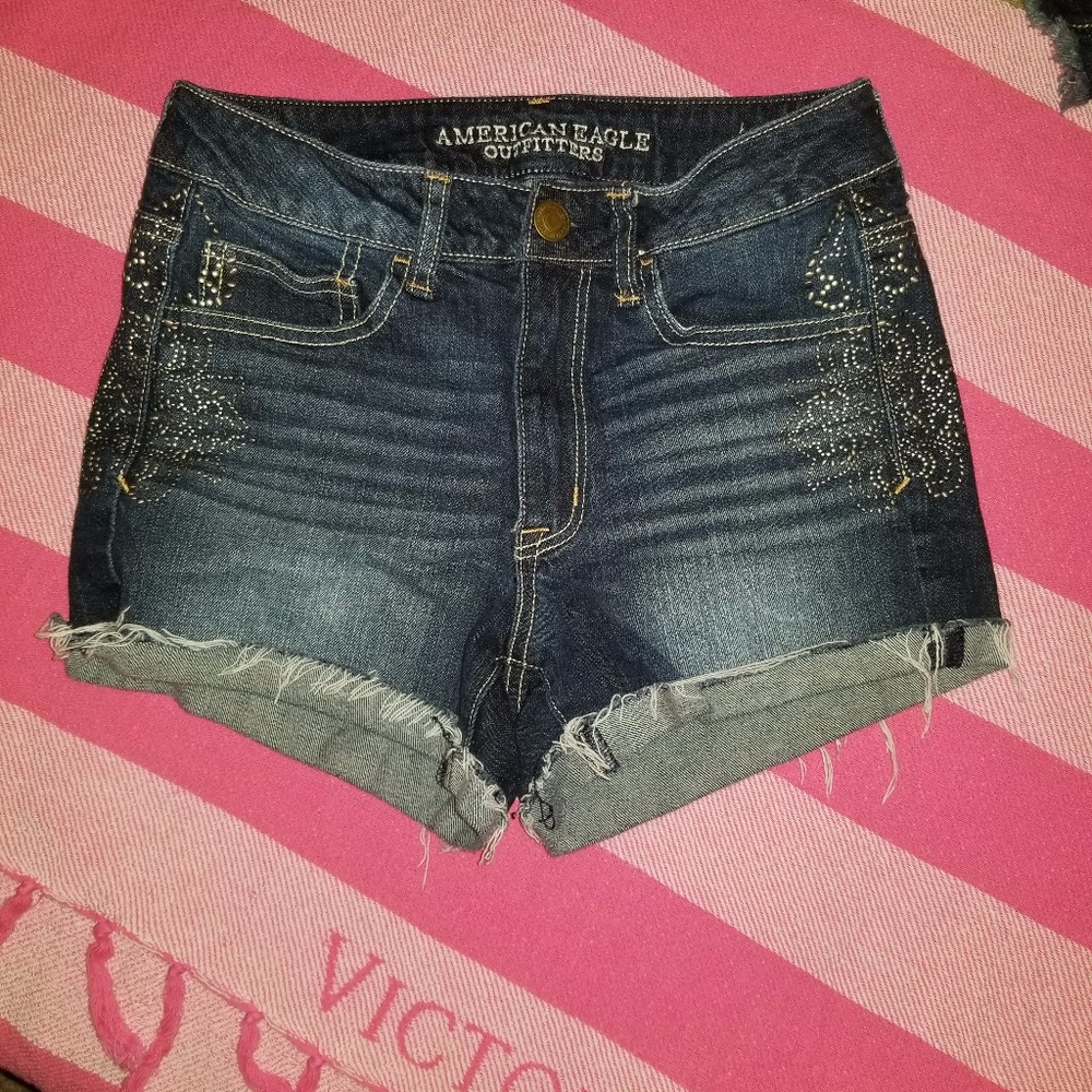 American Eagle High Waisted Stretch Denim Shorts