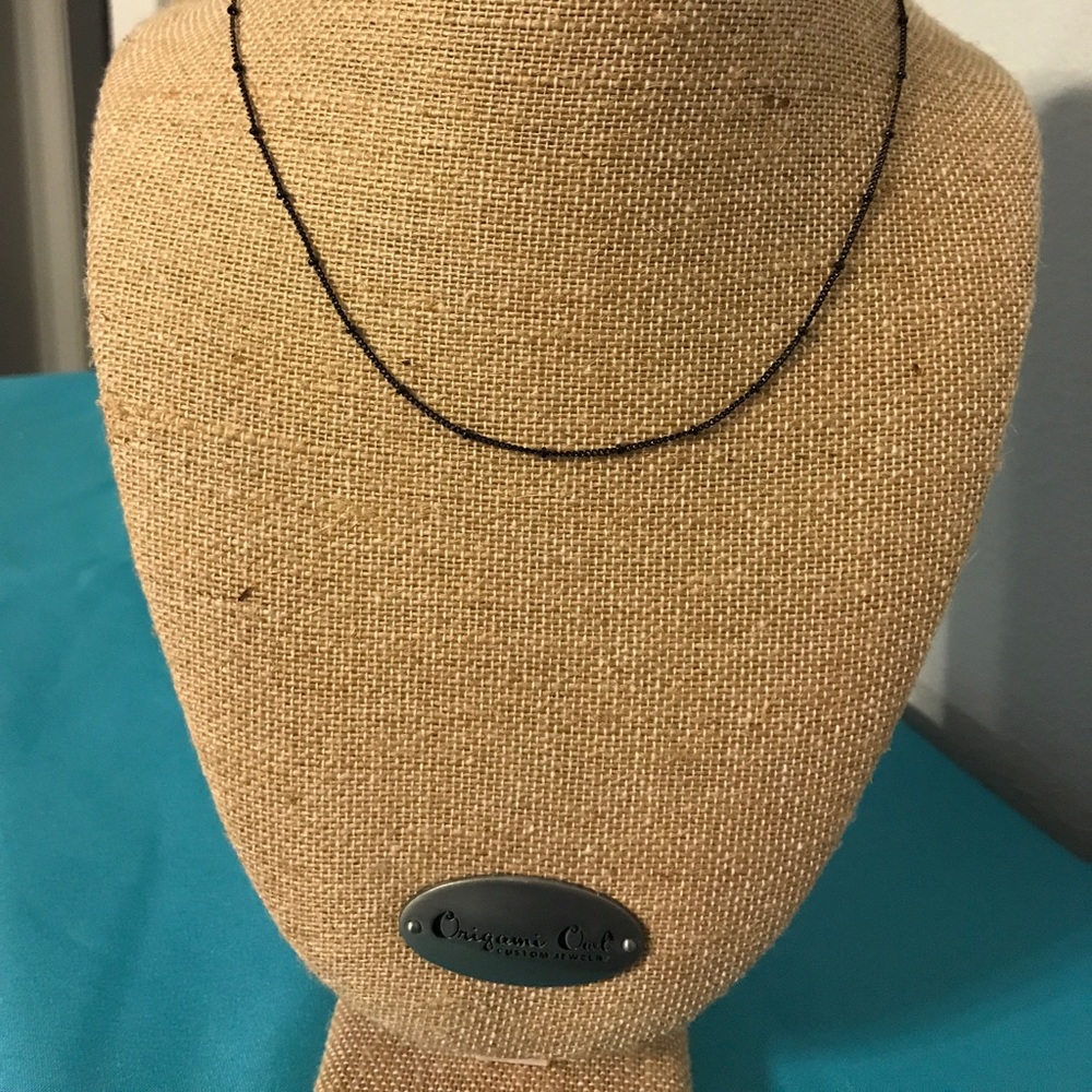 Origami owl black ball station chain